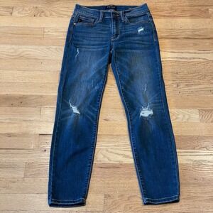 Judy Blue Y2K Mid Rise Distressed Skinny Jeans Straight Relaxed Fit Stretch 3/26